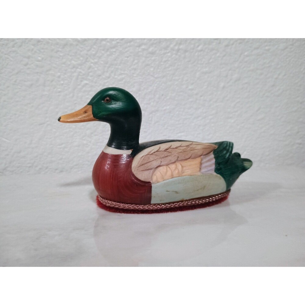 Vintage Jasco Mallard Duck Lint Remover Brush Ceramic Figurine